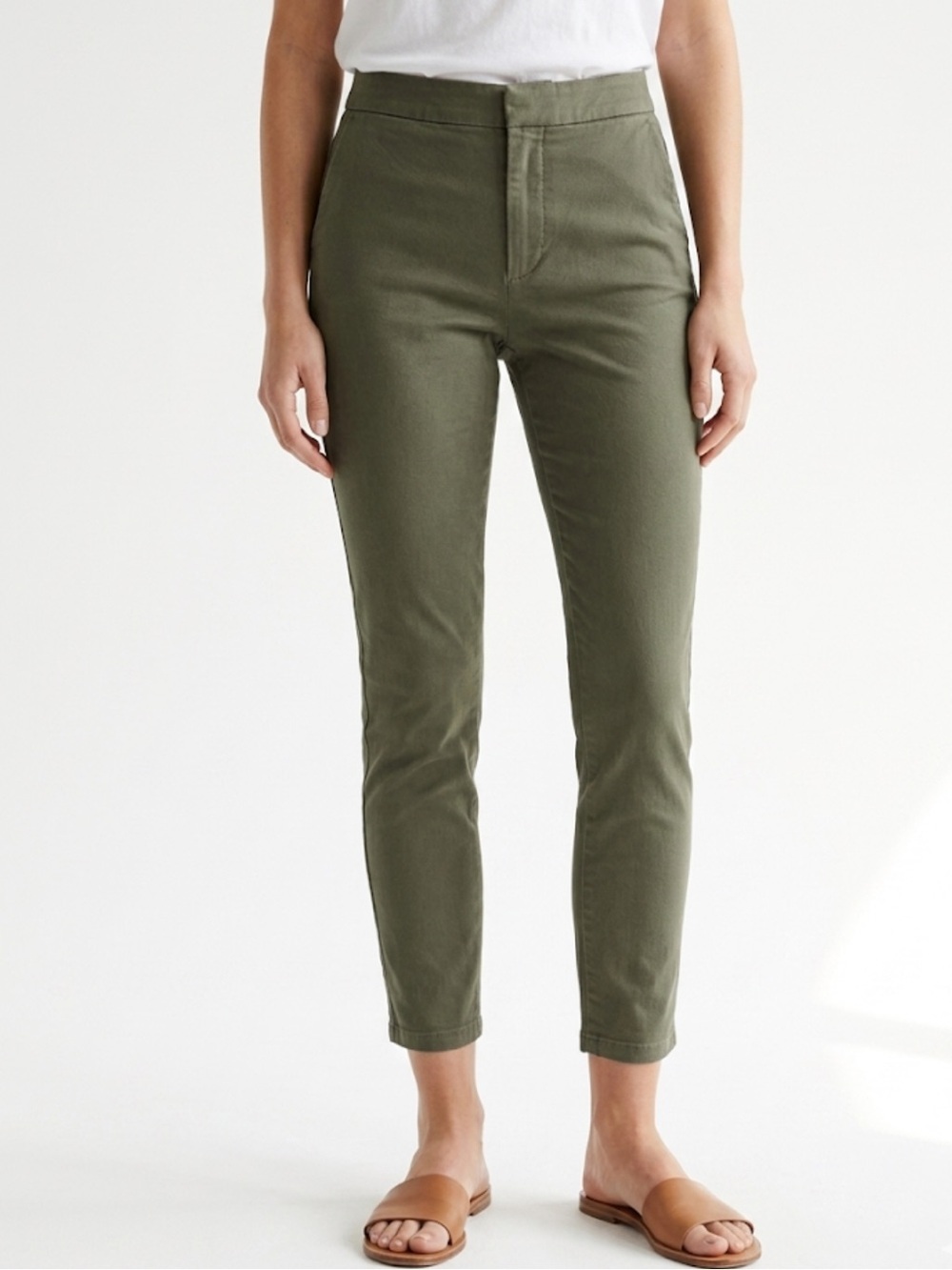 Banana Republic Olive Green Chino Pants | Classic skinny Leg Cotton Trousers